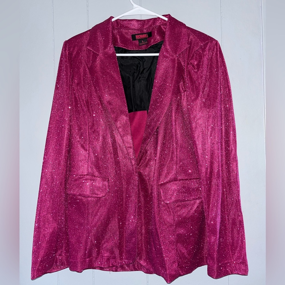 Rock & Roll Women's Pink Glitter Blazer